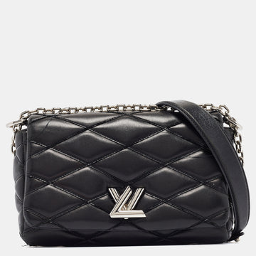 LOUIS VUITTON Black Malletage Leather GO-14 PM Bag