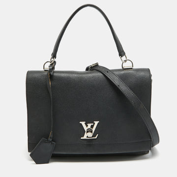 LOUIS VUITTON Black Leather Lockme II Bag