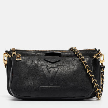 LOUIS VUITTON Black Monogram Empreinte Leather Multi-Pochette Accessoires Bag