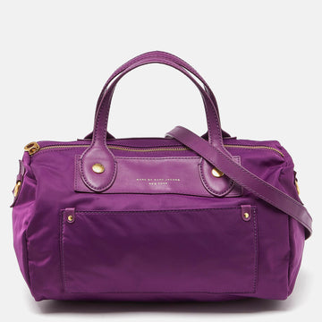 MARC BY MARC JACOBS Purple Nylon and Leather Preppy Satchel