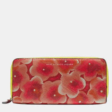 MARC BY MARC JACOBS Multicolor Floral Print Leather Zip Around Wallet
