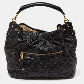 MARC JACOBS Black Quilted Leather Stam Hobo