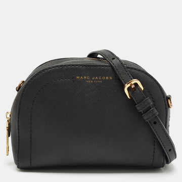 MARC JACOBS Black Leather Playback Dome Crossbody Bag