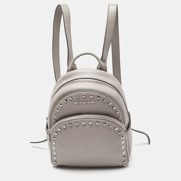 MICHAEL KORS Grey Leather Abbey Studded Backpack