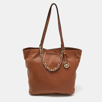 MICHAEL MICHAEL KORS Brown Leather Chain Tote