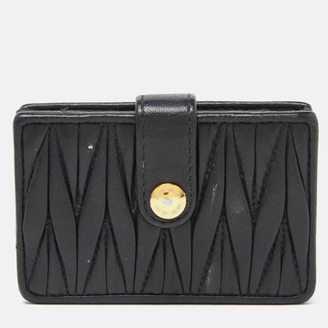 MIU MIU Black Matelasse Leather Card Case