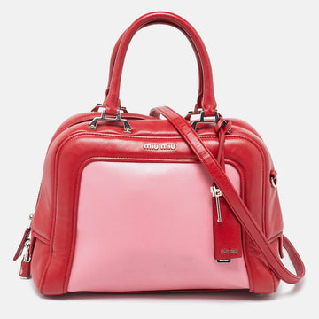 MIU MIU Red/Pink Leather Zip Bag