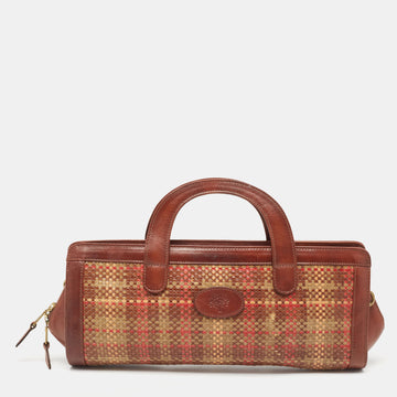 MULBERRY Brown/Multicolor Woven Leather Satchel