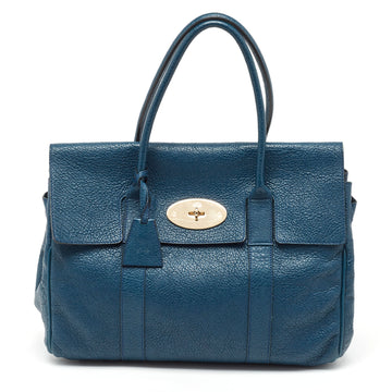 MULBERRY Teal Blue Leather Bayswater Satchel