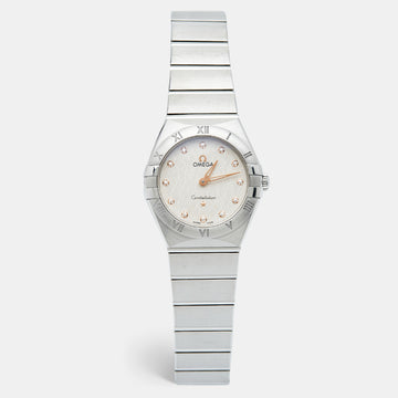 OMEGA Silver Diamond Stainless Steel Constellation 131.10.28.60.52.001 Women's Wristwatch 28 mm