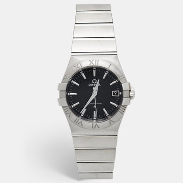 OMEGA Black Stainless Steel Constellation 123.10.35.60.01.001 Men 's Wristwatch 35mm