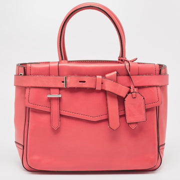 REED KRAKOFF Red Leather Medium Boxer Tote