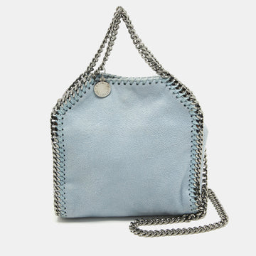 STELLA MCCARTNEY Light Blue Faux Leather Tiny Falabella Bag