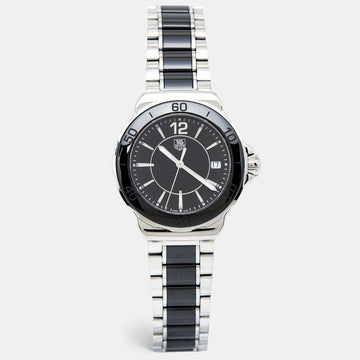 TAG HEUER Black Ceramic Stainless Steel Formula 1 WAH1210.BA0859 Women's Wristwatch 37 mm