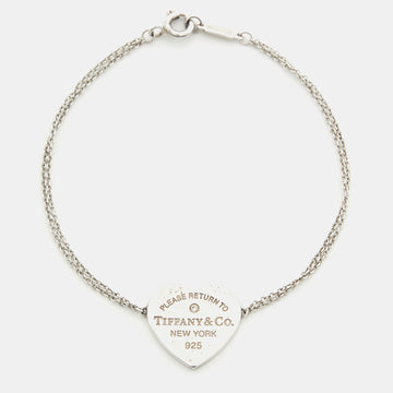 TIFFANY & CO. Return To Tiffany Love Heart Tag Diamond Sterling Silver Bracelet