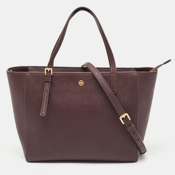 TORY BURCH Burgundy Leather Emerson Tote