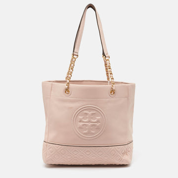 TORY BURCH Pink Leather Fleming Tote