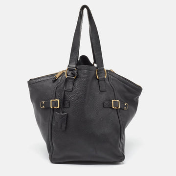 YVES SAINT LAURENT Black Leather Large Downtown Tote