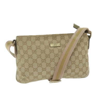 GUCCI GG Canvas Sherry Line Shoulder Bag Beige Gold pink 189749 Auth tb967