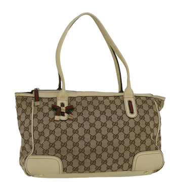 GUCCI GG Canvas Web Sherry Line Shoulder Bag Beige Red Green Auth th4248