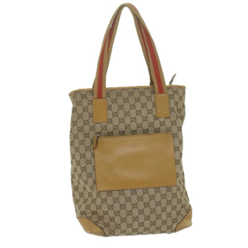 GUCCI GG Canvas Sherry Line Tote Bag Beige Red Brown 019 0401 Auth th4479