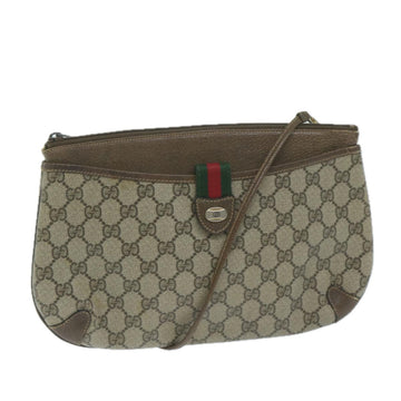 GUCCI GG Supreme Web Sherry Line Shoulder Bag Beige Red 39 02 026 Auth th4493