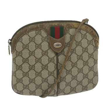 GUCCI GG Supreme Web Sherry Line Shoulder Bag Beige Red 98 02 047 Auth th4497
