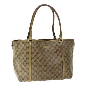 GUCCI GG crystal Tote Bag Coated Canvas Gold 197953 Auth 63194