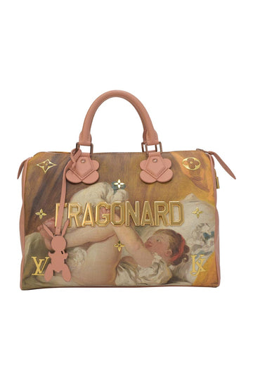 LOUIS VUITTON x Jeff Koons Masters Collection Fragonard blush printed canvas and leather Speedy bag
