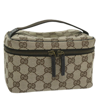 GUCCI GG Canvas Vanity Cosmetic Pouch Beige 106646 Auth yk10132