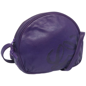 LOEWE Anagram Shoulder Bag Leather Purple Auth yk10703