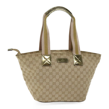 GUCCI GG Canvas Sherry Line Tote Bag Beige Pink gold 131230 Auth yk11959