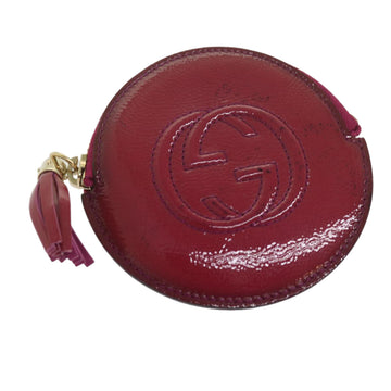 GUCCI Soho Coin Purse Patent leather Red 337946 Auth yk9952