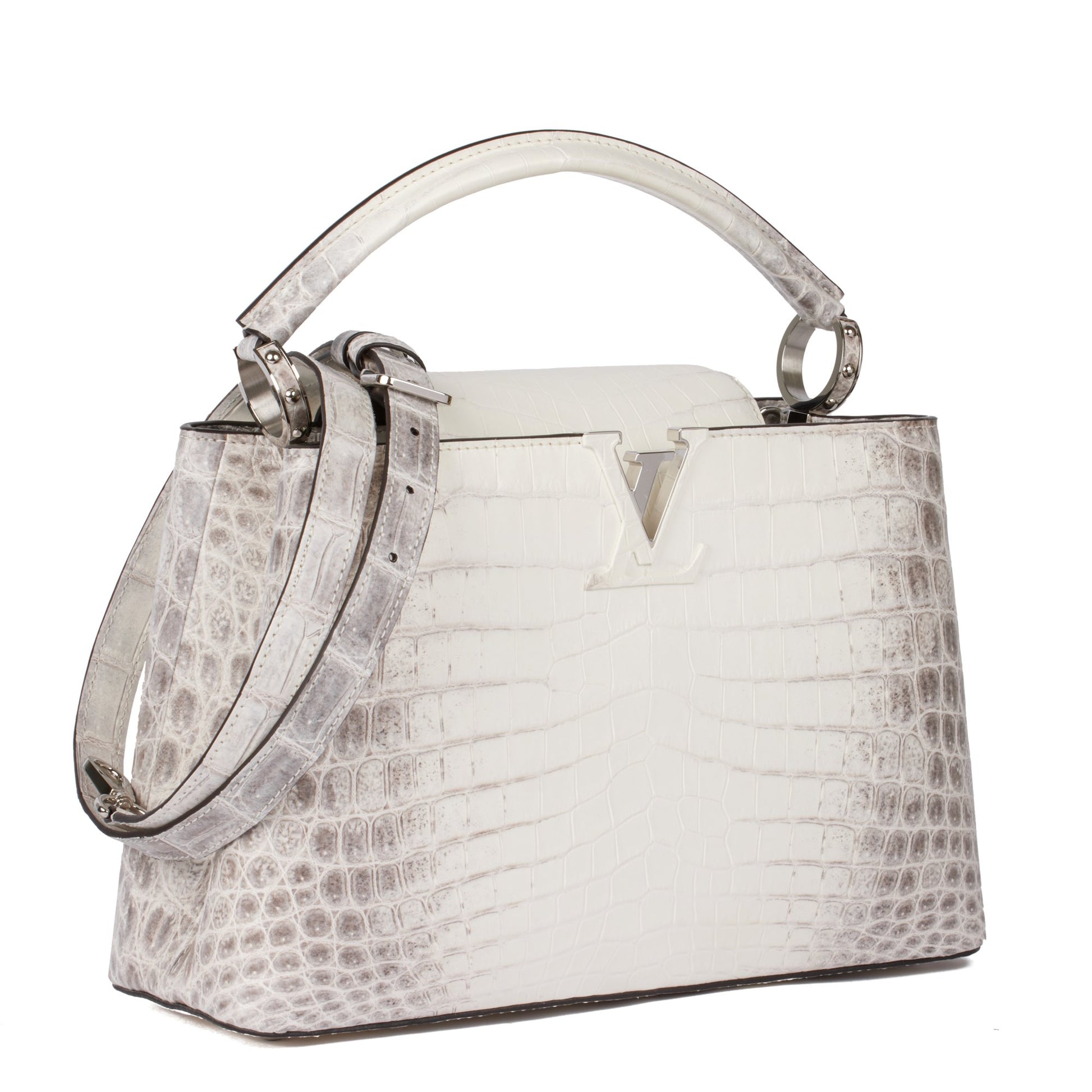 Capucines leather handbag Louis Vuitton White in Leather - 30912708