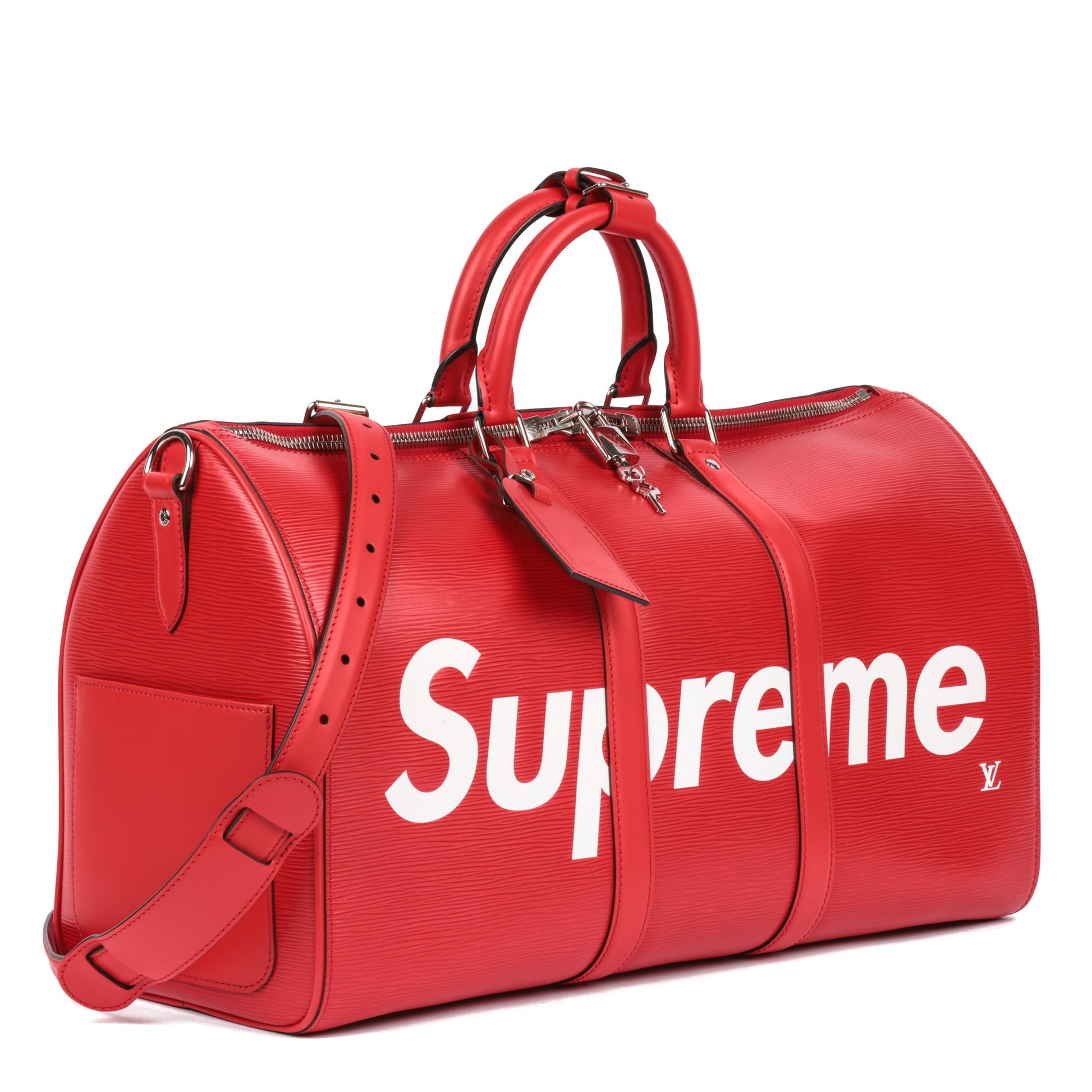 Louis Vuitton x Supreme Keepall Bandouliere 45 with Strap X333 Red Epi  Leather