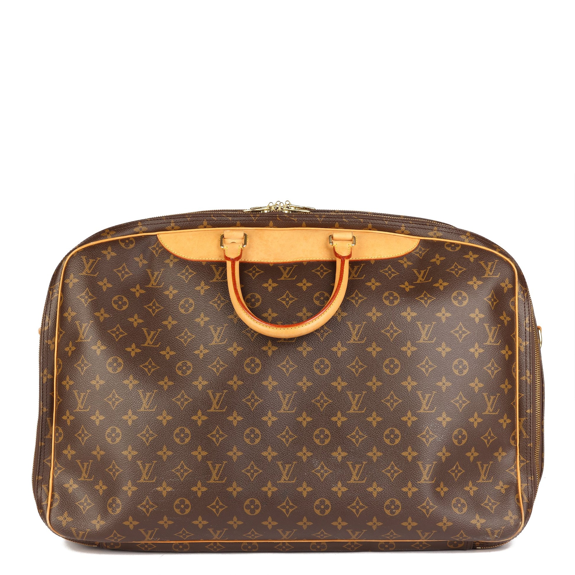 LOUIS VUITTON Brown Monogram Coated Canvas and Vachetta Leather Alize 48  Hours at 1stDibs