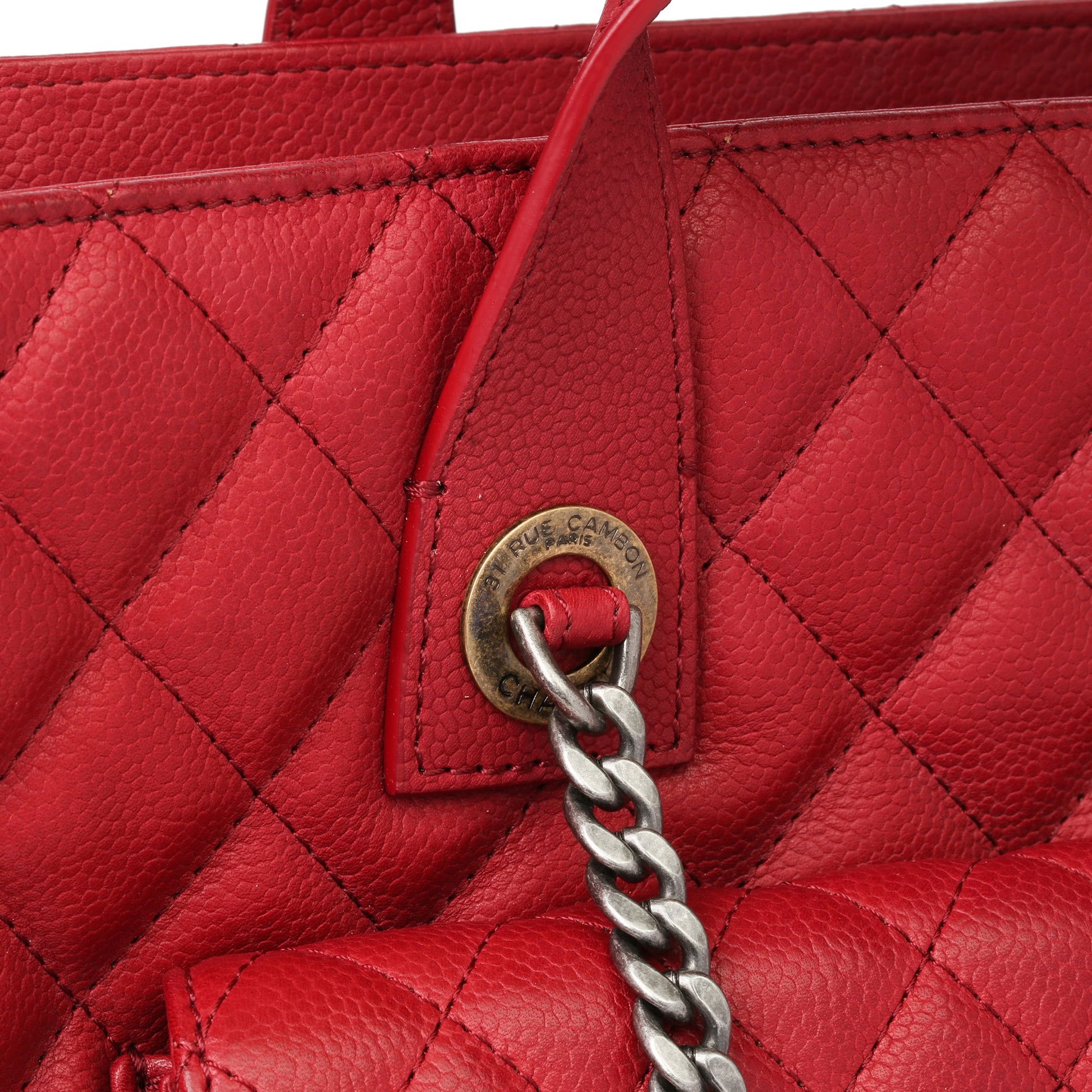 Chanel Quilted Leather Large Front Pocket Shopper Tote Auction