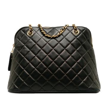 CHANEL Quilted Lambskin Dome Shoulder Bag