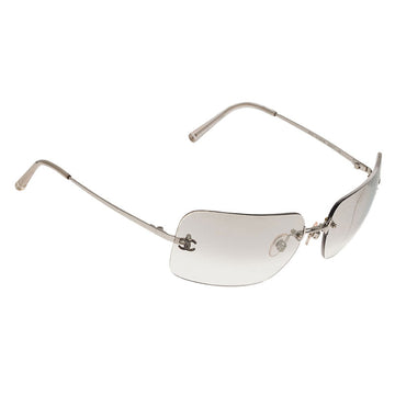 Chanel CC Logo Transparent Silver Sunglasses 4017