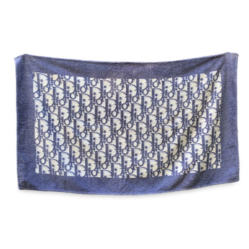 CHRISTIAN DIOR Vintage Blue Monogram Cotton Oblique Pool Beach Towel