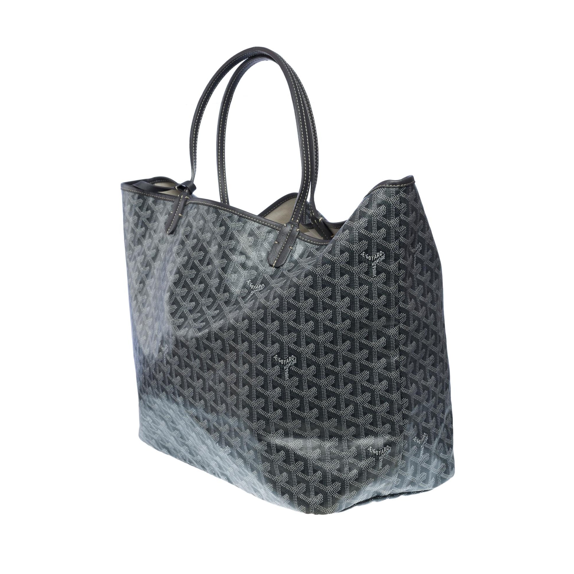 Goyard The Coveted Saint-Louis GM Tote Bag in Grey and White Canvas, SHW