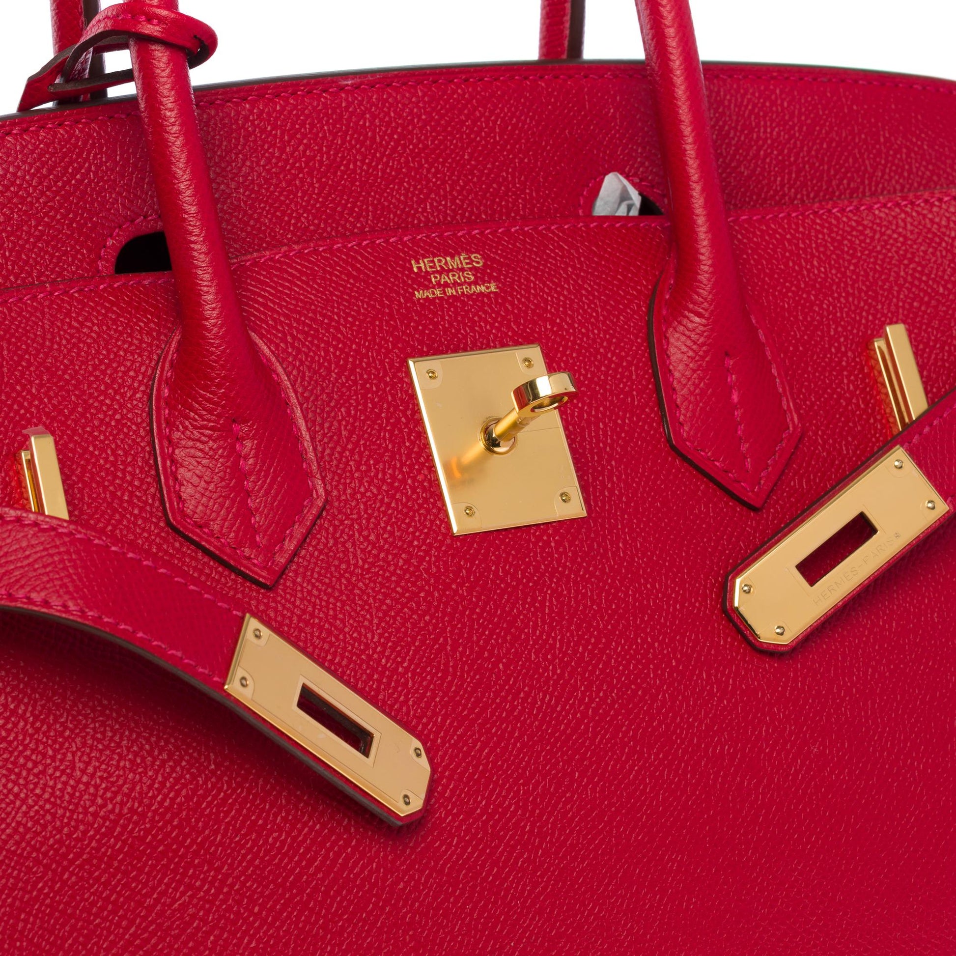 Hermes Amazing New Birkin 30 Handbag in Rouge Casaque Epsom Leather, GHW