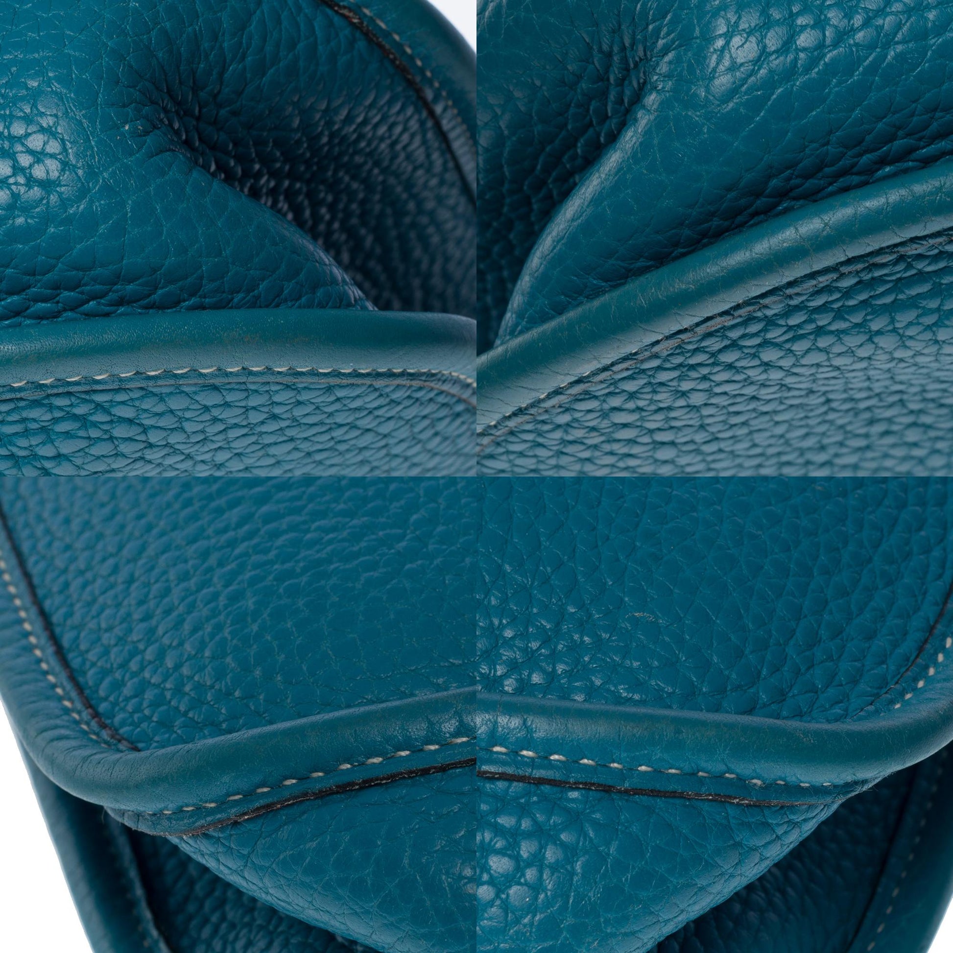 Hermès Mini Blue Jean Evelyne Bag at 1stDibs