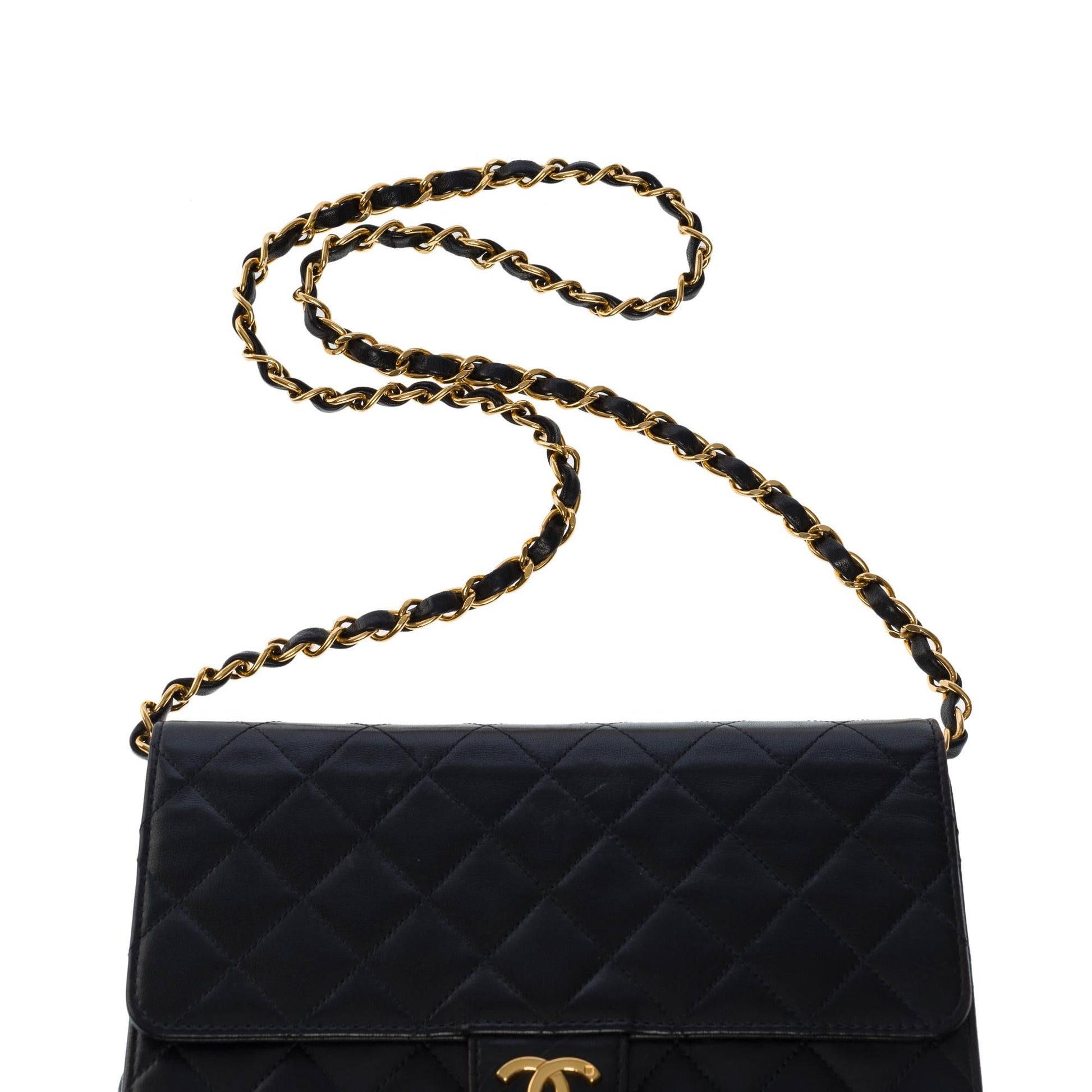 CHANEL Gorgeous Classic shoulder flap bag in black quilted lambskin le