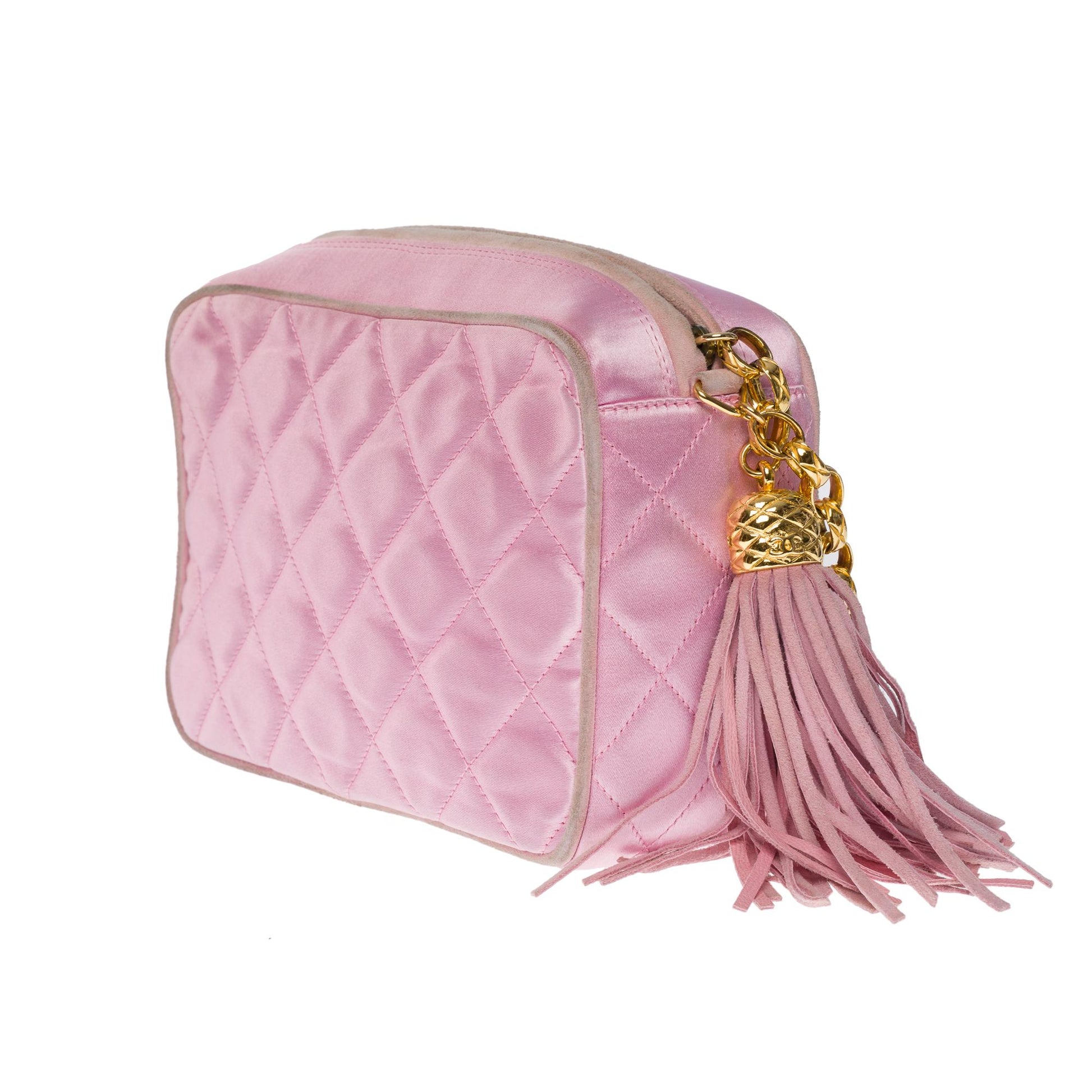 CHANEL Amazing Coco Crush Mini Camera shoulder flap bag in Pink sati