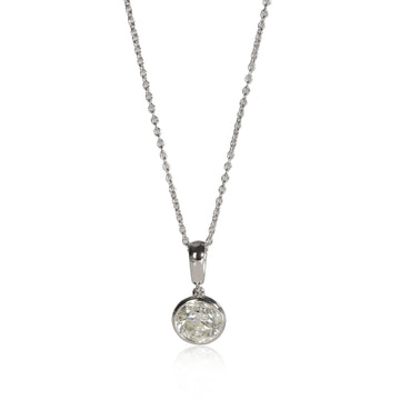 Diamond Bezel Set 2.03 Ct Round Pendant Necklace in 14K White Gold