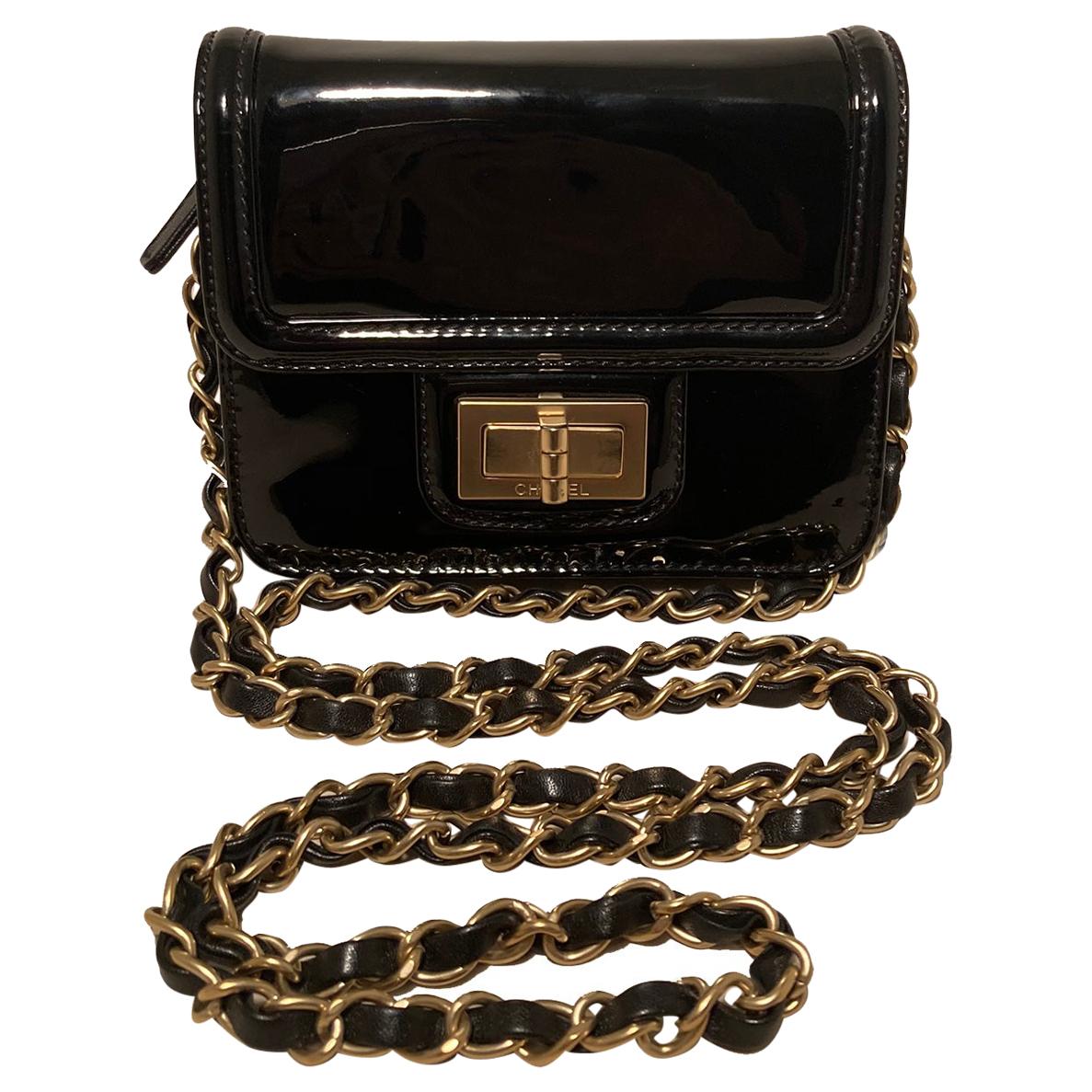 Chanel Black Quilted Patent Leather Mini Belt Bag – LuxuryPromise