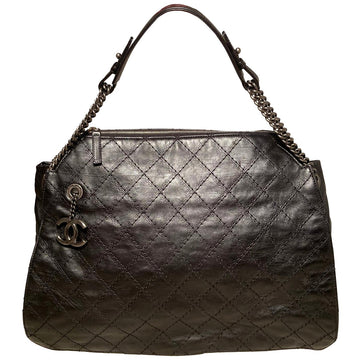 CHANEL Black Leather Crave Tote Bag