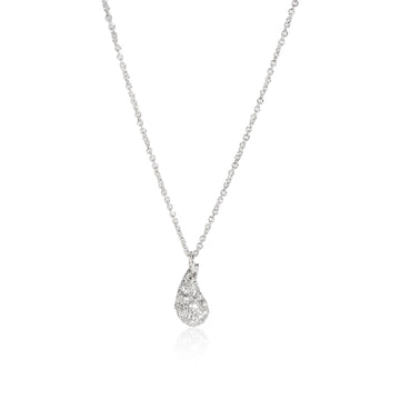TIFFANY & CO. Elsa Peretti Diamond Teardrop Pendant in Platinum 0.75 CTW