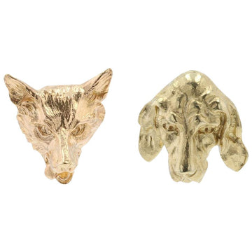 19th Century 18 Karat Yellow Gold Fox and Dog Stud Earrings